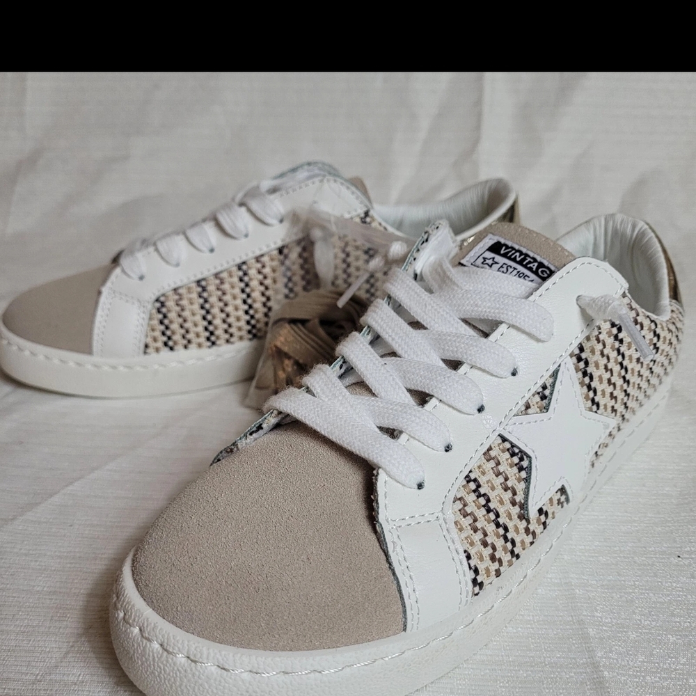 Vintage Havana Beige and White Sneakers